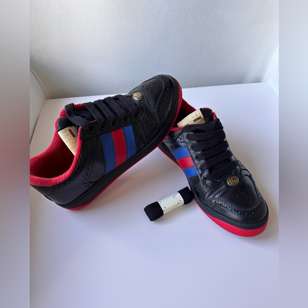 NEW Gucci  Black and Red Sneakers - Picture 10 of 16